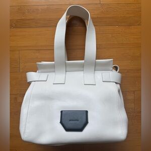 AllSaints White Leather Shoulder Bag – Minimalist Quiet Luxury